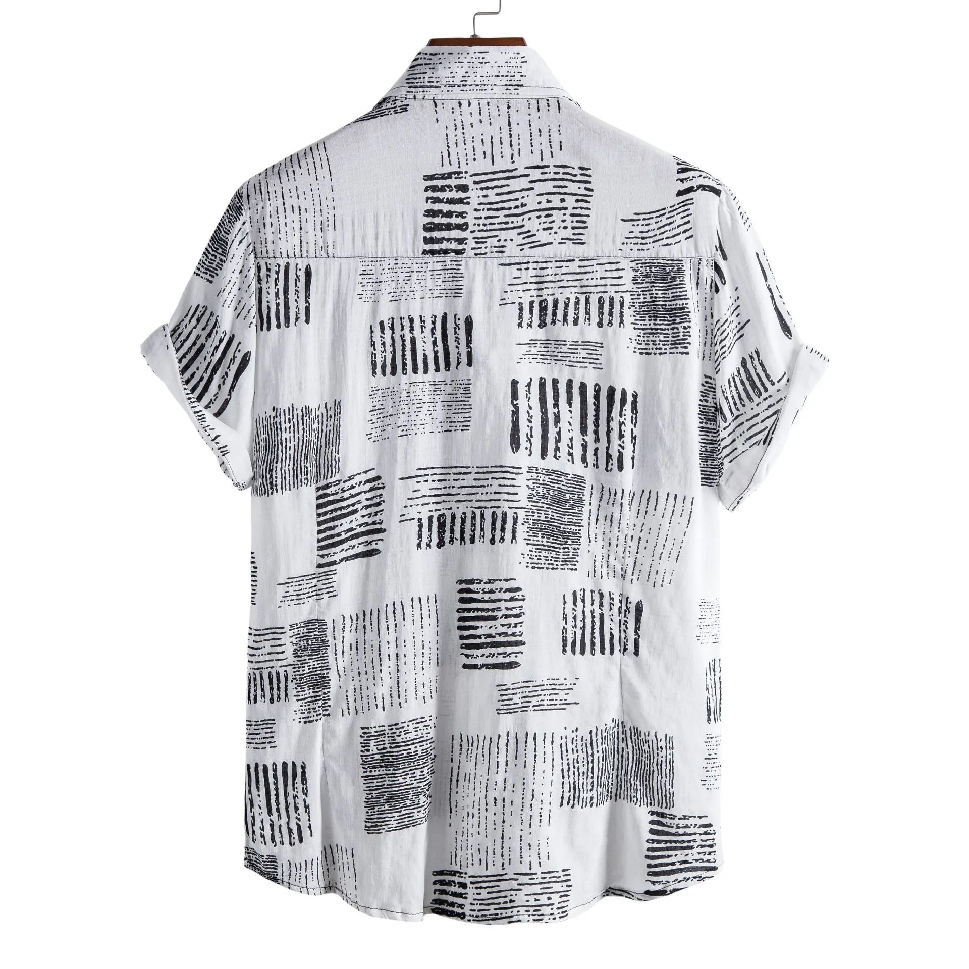 Men's Plus Size Casual Printed Short Sleeve Shirt - mens-shirts by Trendsi | Available at Handbags Specialist Headquarter