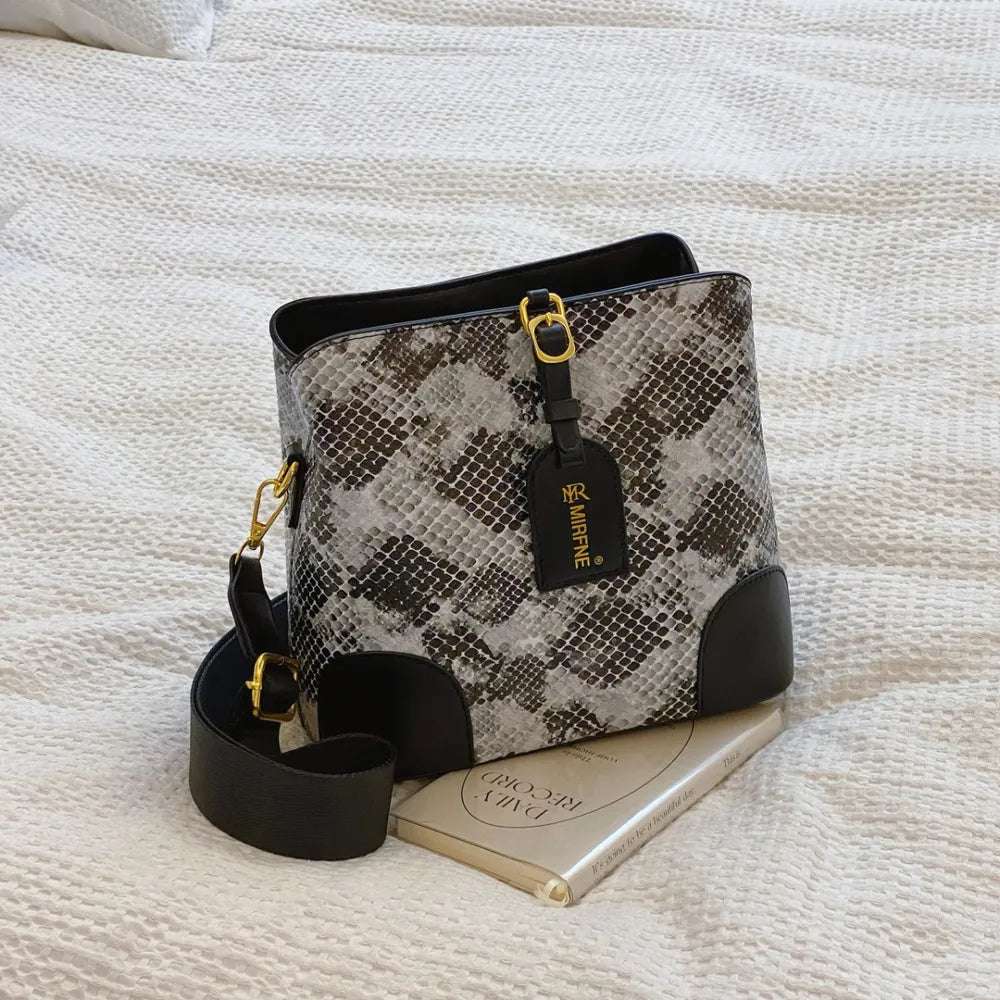 PU Leather Snakeskin Print Crossbody Bag - Crossbody Bag by Trendsi | Available at Handbags Specialist Headquarter