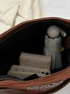 Suede Patch Adjustable Strap Tote Bag - Tote Bag by Trendsi | Available at Handbags Specialist Headquarter