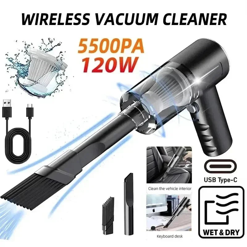 Portable Wireless Car Vacuum Cleaner Wireless Vacuum Cleaner Dual Use for Home and Car 120W High Power Powerful Vacuum Cleaner -  by Stone's Store | Available at Handbags Specialist Headquarter