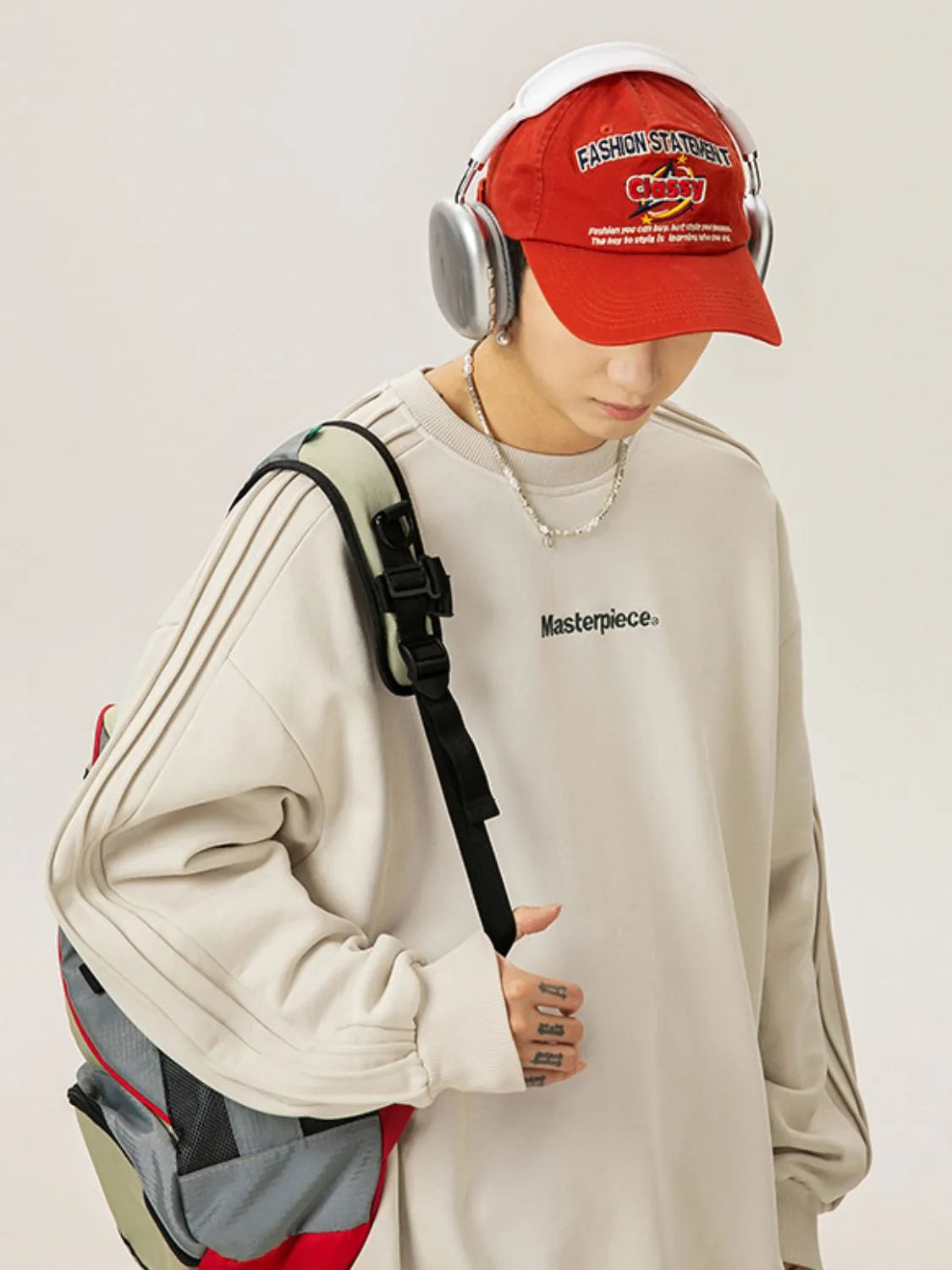 Men's Letter Round Neck Long Sleeve Sweatshirt - Men's Sweatshirts by Trendsi | Available at Handbags Specialist Headquarter