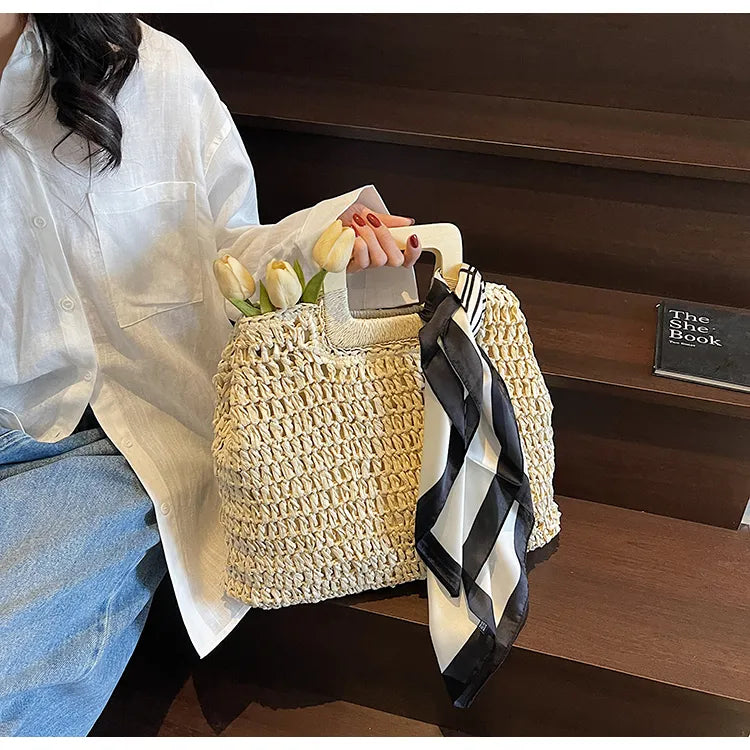 Straw Woven Handbag - handbags by Trendsi | Available at Handbags Specialist Headquarter