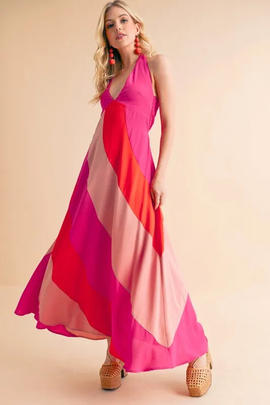 Aemi+Co Color Block Sleeveless Maxi Dress - Maxi Dress by Trendsi | Available at Handbags Specialist Headquarter
