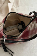 Plaid Adjustable Strap Handbag - Tote Bag by Trendsi | Available at Handbags Specialist Headquarter