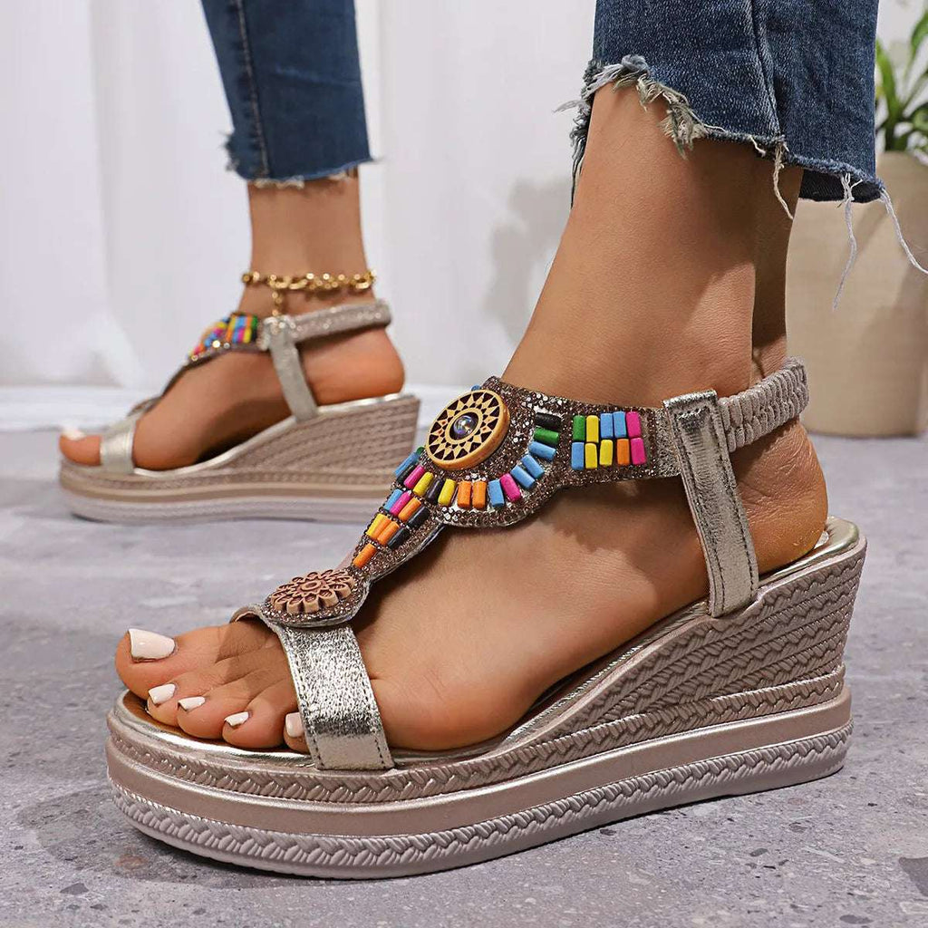 Open Toe Wedge Sandals -  by Trendsi | Available at Handbags Specialist Headquarter