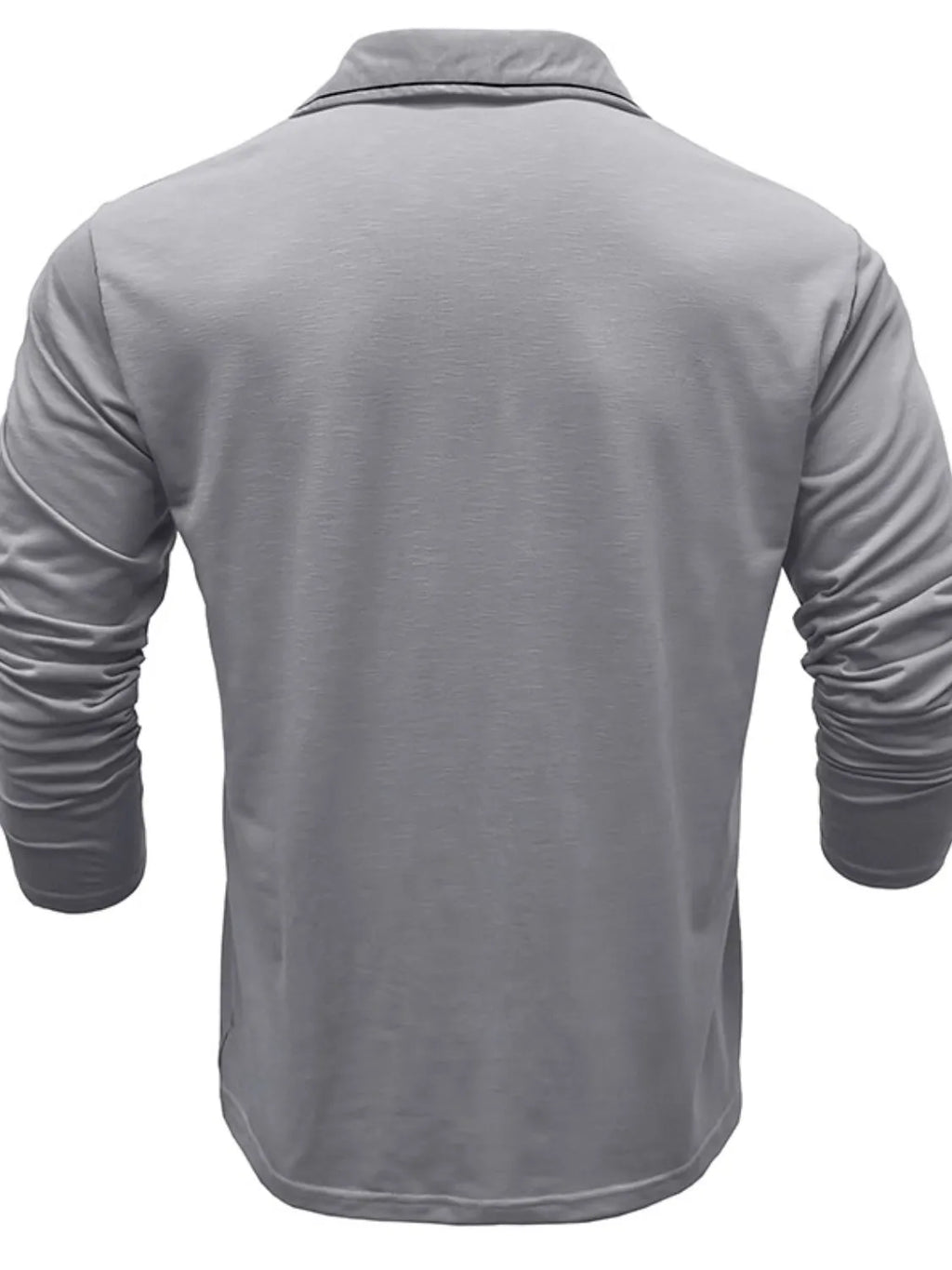 Men's Button Detail Long Sleeve Polo - Men's Polo shirt by Trendsi | Available at Handbags Specialist Headquarter