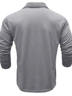 Men's Button Detail Long Sleeve Polo - Men's Polo shirt by Trendsi | Available at Handbags Specialist Headquarter