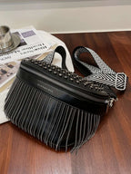 Fringe Studded PU Leather Crossbody Bag - Crossbody Bag by Trendsi | Available at Handbags Specialist Headquarter