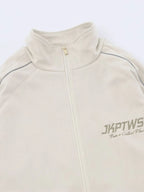 Men's Letter Graphic Track Jacket with Contrast Trim - Men's jackets by Trendsi | Available at Handbags Specialist Headquarter