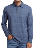 Men's Striped Long Sleeve Polo Shirt - Men's Polo shirt by Trendsi | Available at Handbags Specialist Headquarter