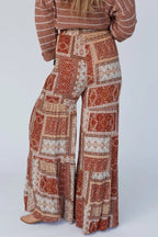 Geometric High Waist Wide Leg Pants - Women Pants by Trendsi | Available at Handbags Specialist Headquarter