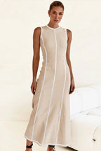 Contrast Stitching Maxi Tank Dress - Maxi Dress by Trendsi | Available at Handbags Specialist Headquarter