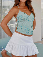 Crisscross Back V-Neck Cami - Tops by Trendsi | Available at Handbags Specialist Headquarter