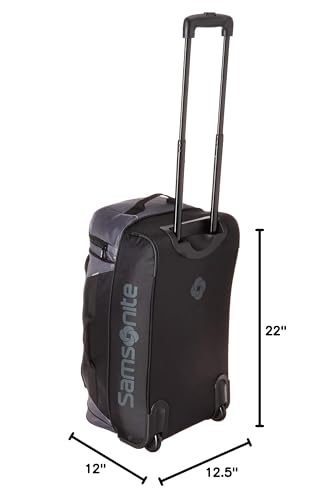 Andante 2 Rolling Duffel - 22 Sleek Black Travel Bag -  by Handbags Specialist Headquarter | Available at Handbags Specialist Headquarter