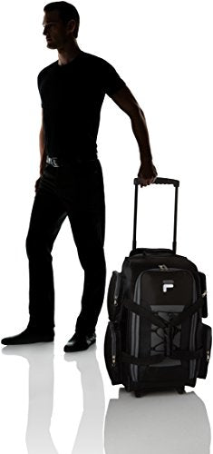 Fila 22 UltraLite Black Rolling Duffel Bag -  by Handbags Specialist Headquarter | Available at Handbags Specialist Headquarter