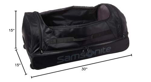 Andante 2 Rolling Duffel - 22 Sleek Black Travel Bag -  by Handbags Specialist Headquarter | Available at Handbags Specialist Headquarter