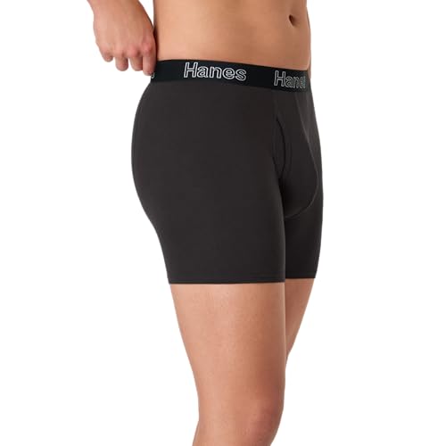 Hanes Men's Stretch Cotton Boxer Briefs, 6-Pack