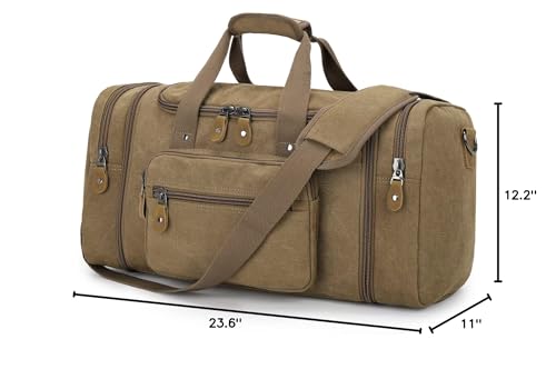 Expandable Canvas Travel Duffel Bag 60L – Versatile, Spacious, Durable Design