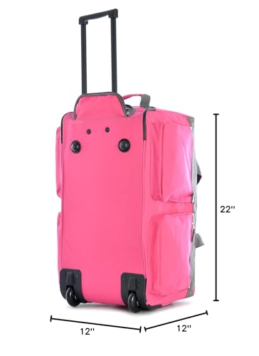 Olympia 22 Max Wheeled Duffel: 8-Pocket Water-Resist -  by Handbags Specialist Headquarter | Available at Handbags Specialist Headquarter