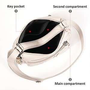 ELDA Chic Crossbody: Soft PU Leather Multi-Pocket Bag - Handbags by Handbags Specialist Headquarter | Available at Handbags Specialist Headquarter