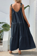 Perfee Tie-Shoulder Tiered Maxi Dress - Maxi Dress by Trendsi | Available at Handbags Specialist Headquarter