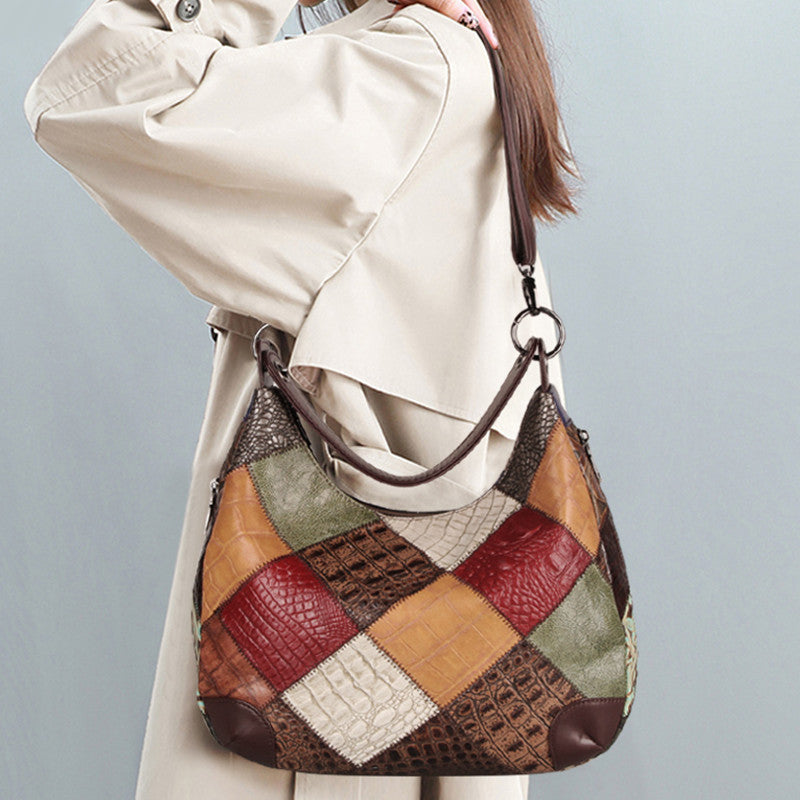 Grandeur Stitch Leather Shoulder Tote Bag - Shoulder Bags by Trendsi | Available at Handbags Specialist Headquarter