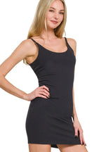 Zenana Ponte Spaghetti Strap Bodycon Mini Dress - Maxi Dress by Trendsi | Available at Handbags Specialist Headquarter