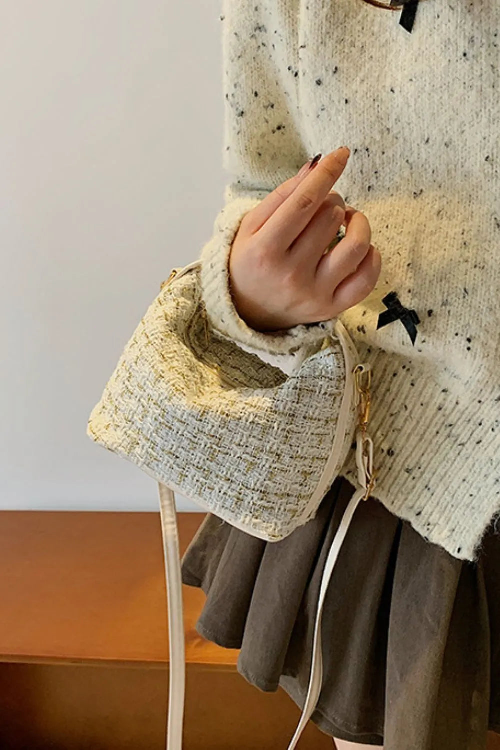 Woven Removable Strap Shoulder Bag - Handbags by Trendsi | Available at Handbags Specialist Headquarter