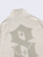 Men's Letter Graphic Track Jacket with Contrast Trim - Men's jackets by Trendsi | Available at Handbags Specialist Headquarter