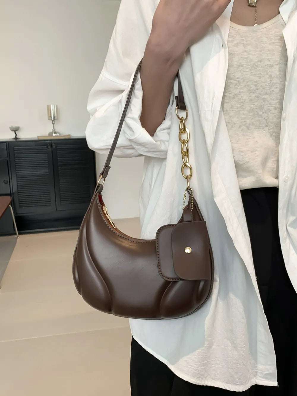 PU Leather Shoulder Bag with EarPods Bag - Crossbody Bag by Trendsi | Available at Handbags Specialist Headquarter