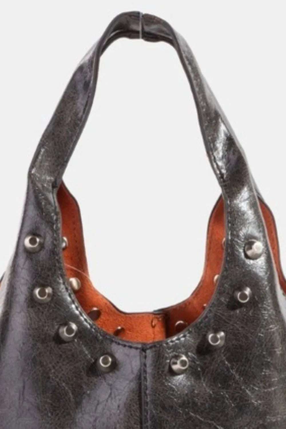 Fame Weathered Faux Leather And Studs Bucket Bag - Crossbody Bag by Trendsi | Available at Handbags Specialist Headquarter