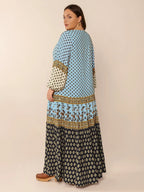 Plus Size Printed V-Neck Balloon Sleeve Maxi Dress - Dresses by Trendsi | Available at Handbags Specialist Headquarter