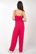 VERY J Pintuck Detail Woven Sleeveless Jumpsuit - Sleepwear by Trendsi | Available at Handbags Specialist Headquarter