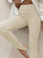Ribbed Mid Waist Leggings - Leggings by Trendsi | Available at Handbags Specialist Headquarter