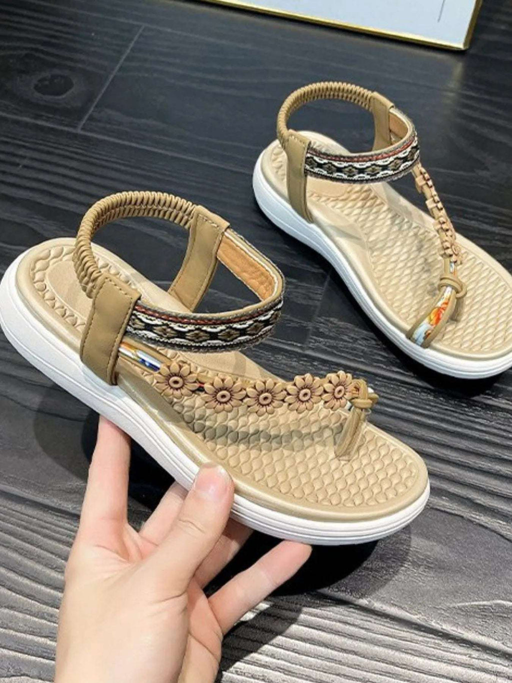 Flower Ankle Strap Sandals - Women Sandals by Trendsi | Available at Handbags Specialist Headquarter