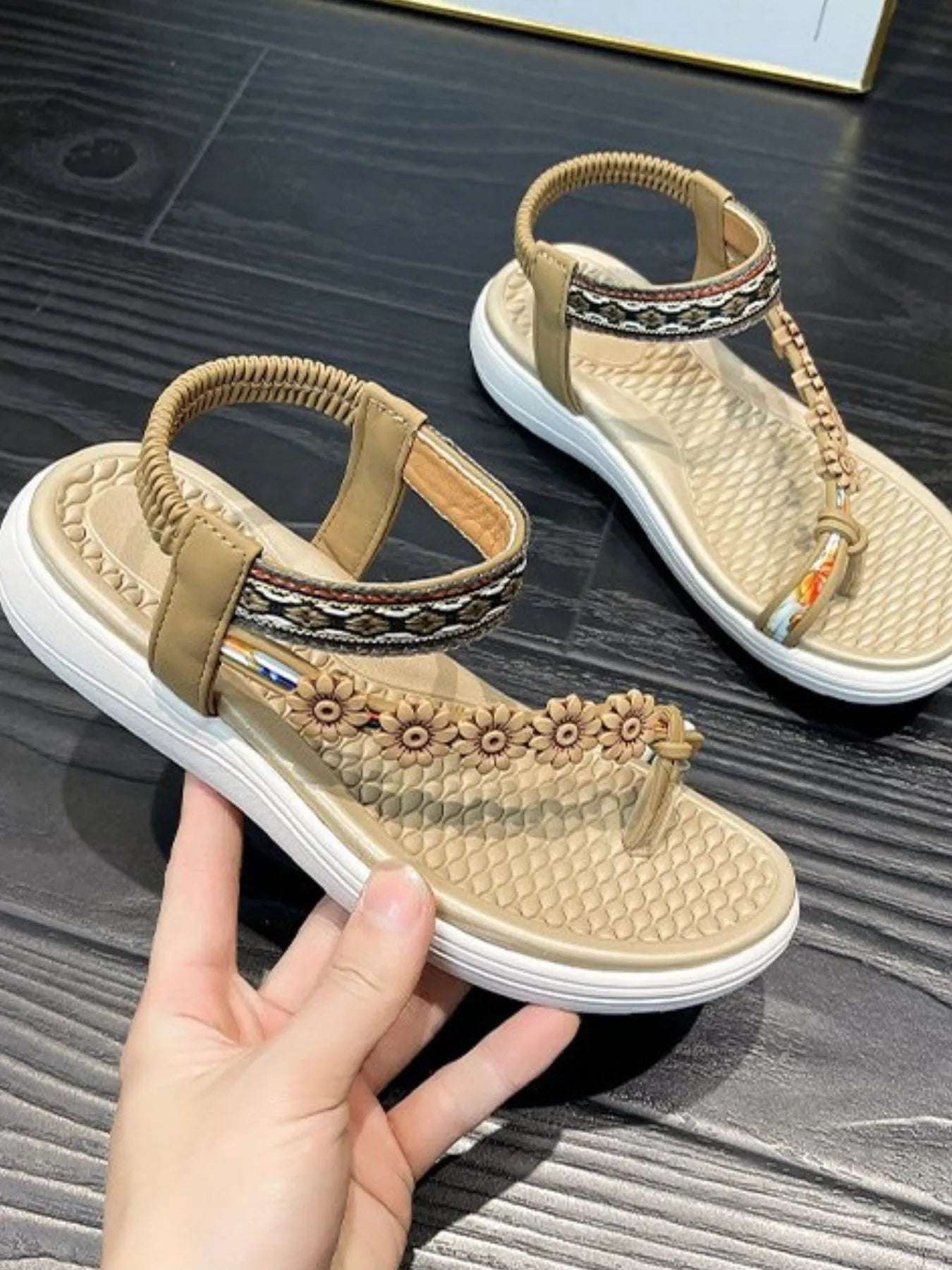 Flower Ankle Strap Sandals - Women Sandals by Trendsi | Available at Handbags Specialist Headquarter