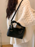 PU Leather Woven Crossbody Bag - Crossbody Bag by Trendsi | Available at Handbags Specialist Headquarter