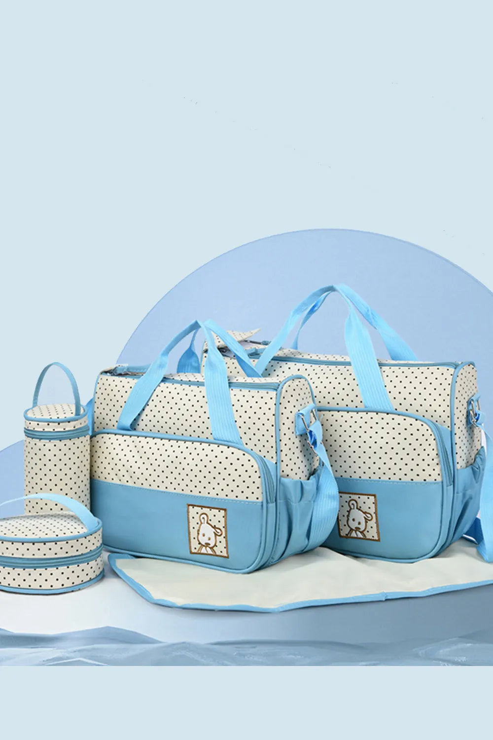 Oxford Cloth Contrast 4 Piece Bag Set - Tote Bag by Trendsi | Available at Handbags Specialist Headquarter