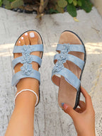 Flower Multi-Strap Flat Sandals - Women Sandals by Trendsi | Available at Handbags Specialist Headquarter