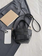 PU Leather Braided Bucket Bag - Tote Bag by Trendsi | Available at Handbags Specialist Headquarter