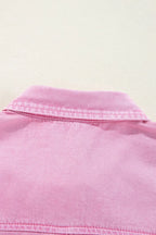 Button Down Short Sleeve Denim Dress - Women / Jeans & Denim by Trendsi | Available at Handbags Specialist Headquarter