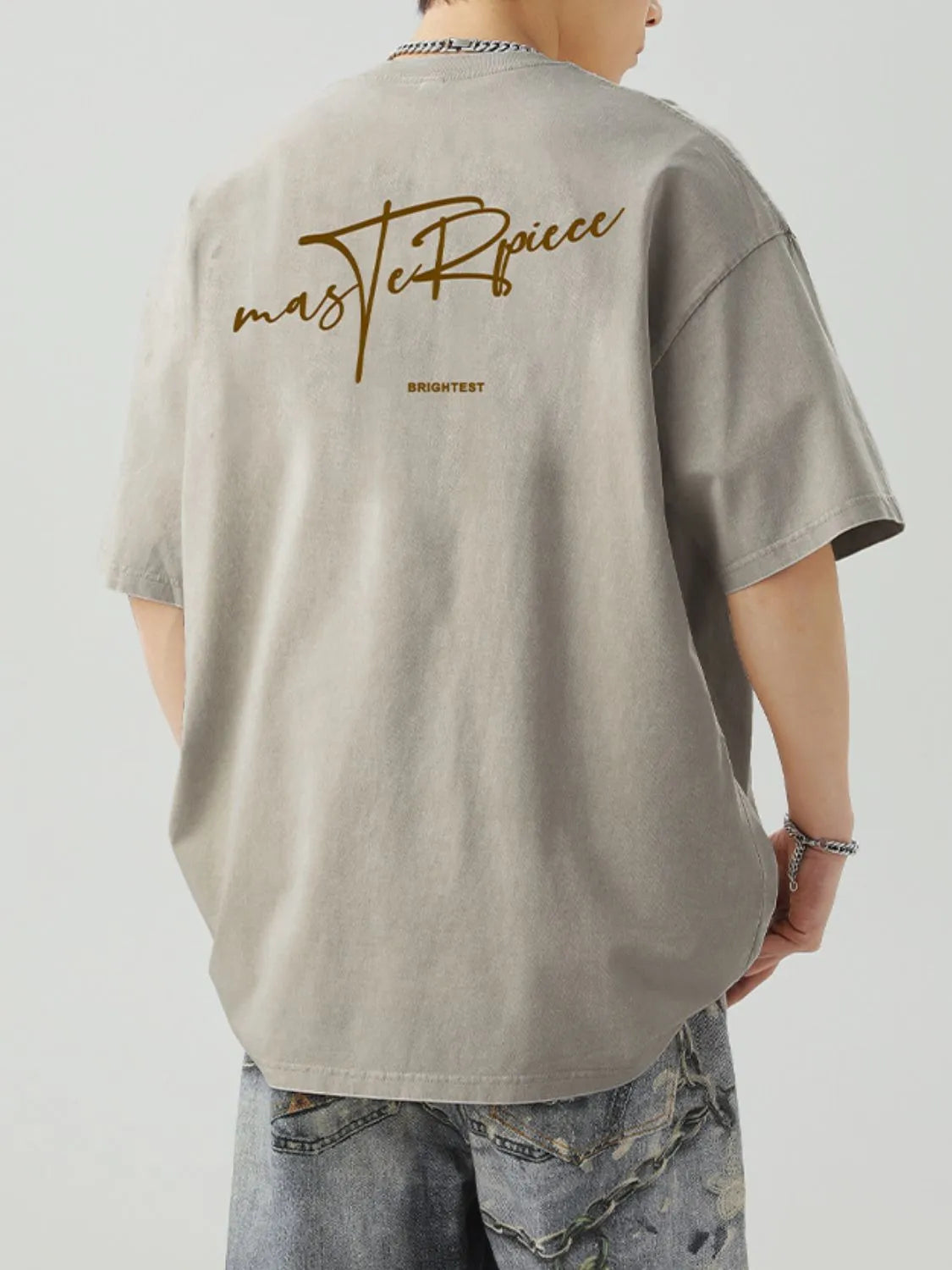 Men's Plus Size Round Neck Letter Graphic T-Shirt - Men's T-Shirt by Trendsi | Available at Handbags Specialist Headquarter