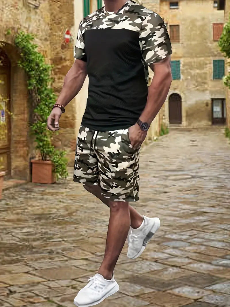 WavePrint 3D Beachwear: Short-Sleeve & Shorts Set