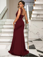 Rhinestone One-Shoulder Formal Dress - Dresses by Trendsi | Available at Handbags Specialist Headquarter