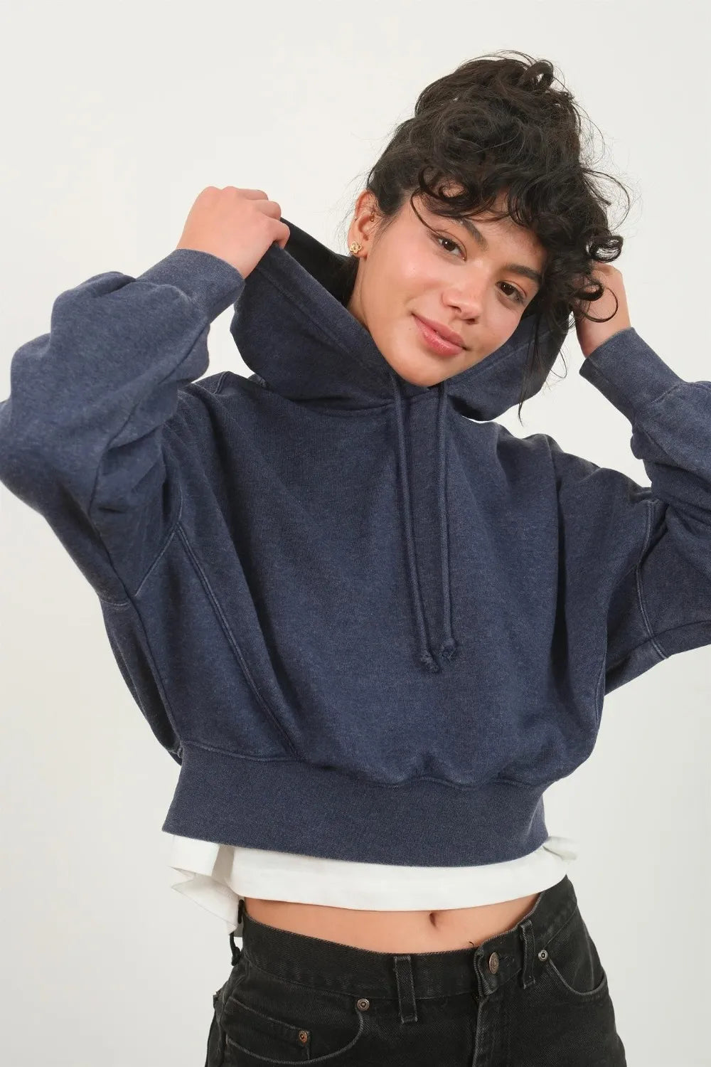 HYFVE Drop Shoulder Cropped Hoodie - Sleepwear by Trendsi | Available at Handbags Specialist Headquarter