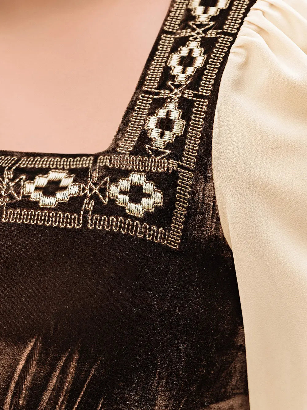 Plus Size Embroidered Square Neck Dress - Dresses by Trendsi | Available at Handbags Specialist Headquarter