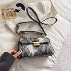 PU Leather Snakeskin Print Crossbody Bag - Crossbody Bag by Trendsi | Available at Handbags Specialist Headquarter