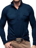 Men's Basic style Collared Neck Long Sleeve Polo - Men's Polo shirt by Trendsi | Available at Handbags Specialist Headquarter