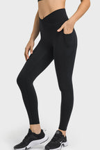 Millennia V-Waist Yoga Leggings with Pockets - Leggings by Trendsi | Available at Handbags Specialist Headquarter