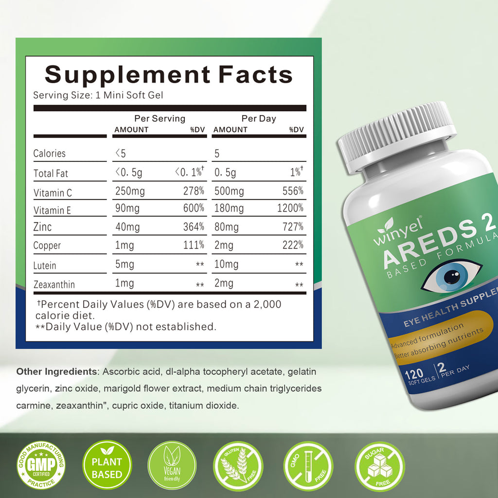 AREDS 2 Eye Vitamin & Mineral Supplement, 120 Softgels